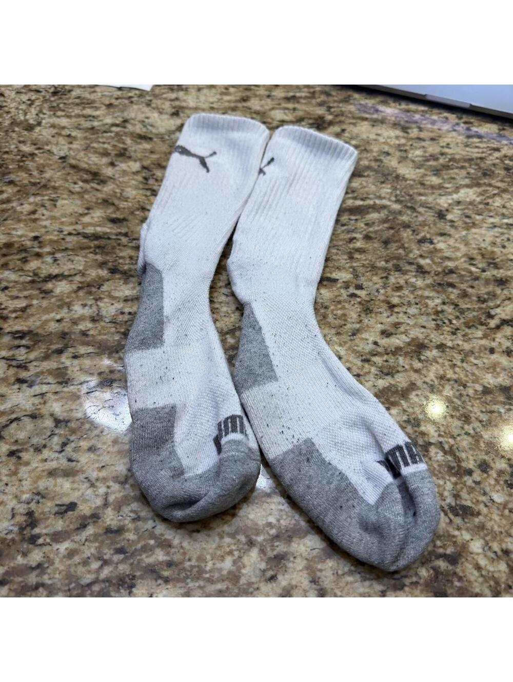 Puma Men's White and Grey Sock